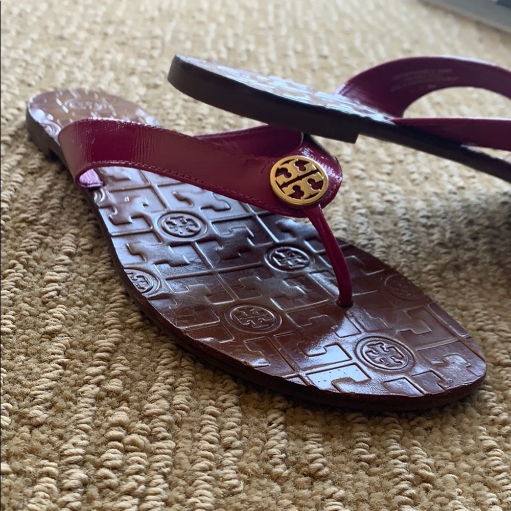 Pink & Brown Tory Burch Flip Flops